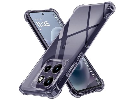 Techsuit - Shockproof Clear Silicone - Motorola Moto G86 Power - Smoke Black