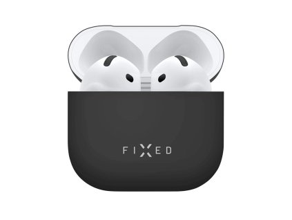 Fixed - Silky Case silikónové puzdro s hladkým povrchom pre AirPods 4 - čierne