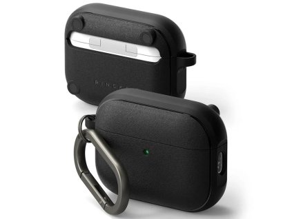 Ringke - Onyx Magnetic silikónové puzdro s protišmykovou textúrou a otvorom na karabínu pre AirPods Pro 3 - čierne