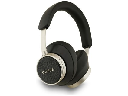 Guess - Bezdrôtové slúchadlá cez uši 4G Classic Logo, Bluetooth, ANC, on-ear, eko koža - čierne