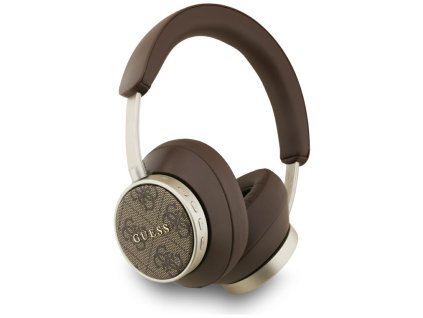 Guess - Wireless Headphones 4G Classic Logo (GUBHC15P4MRSCW) - Bluetooth, ANC, On-ear, Eco Leather - Brown