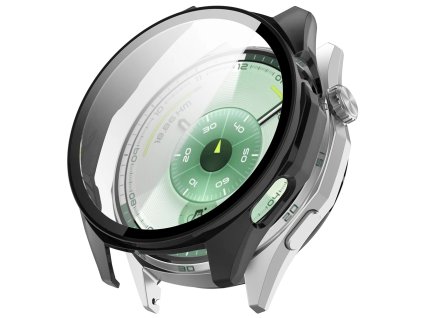 Techsuit - Defense360 Pro + Screen Protector ochranný rámik s krytom displeja pre Huawei Watch GT 6 46mm - čierny