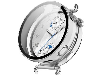 Techsuit - Defense360 Pro + Screen Protector ochranný rámik s krytom displeja pre Huawei Watch GT 6 41mm - strieborný