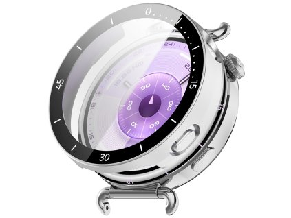 Techsuit - Defense360 Pro Bezel + Screen Protector ochranný rámik s krytom displeja pre Huawei Watch GT 6 41mm - strieborný