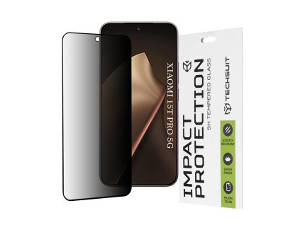 Techsuit - 111D Privacy Full Glue ochranné sklo s filtrom súkromia pre Xiaomi 15T Pro - čierne