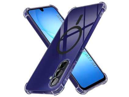 Techsuit - Shockproof Clear Silicone MagSafe puzdro pre Samsung Galaxy A17 5G / A17 4G – dymovo čierne