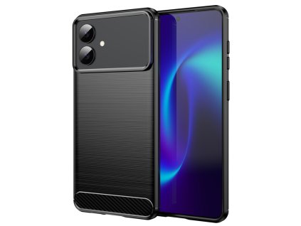 Techsuit - Carbon Silicone puzdro s karbónovým vzorom pre Samsung Galaxy S26 Edge - čierne