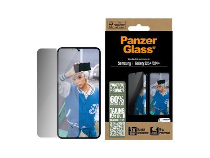 PanzerGlass® - Ultra-Wide Fit Privacy Screen Protector - Samsung Galaxy S25 Plus / S24 Plus - Clear