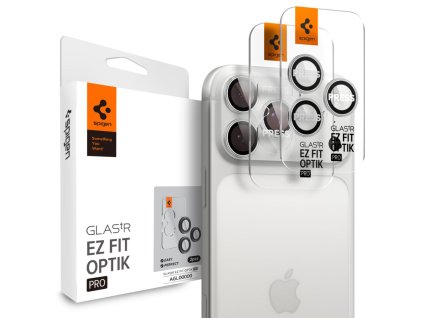 Spigen - Optik.tR EZ Fit Pro Camera Glass (2 pack) - iPhone 17 Pro Max/iPhone 17 Pro/iPhone 16 Pro Max/iPhone 16 Pro - Silver