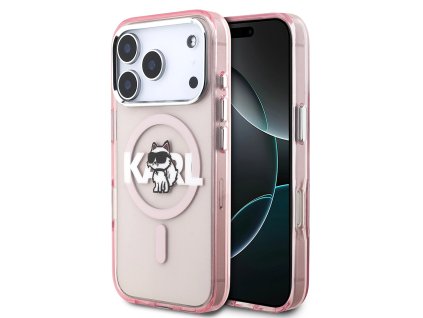 Karl Lagerfeld - IML Choupette Sketch Logo MagSafe (KLHMP17LHGCHGKBP) - iPhone 17 Pro - Pink