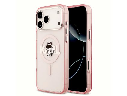 Karl Lagerfeld - IML Choupette Sketch Logo MagSafe puzdro pre iPhone 17 Pro Max - ružové
