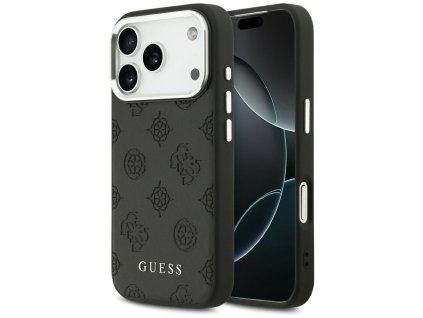 Guess - Peony Hot Stamp Script MagSafe puzdro pre iPhone 17 Pro - čierne
