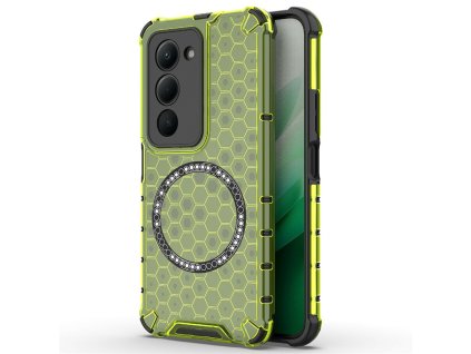 Techsuit - HoneyComb Shield MagSafe obal pre Xiaomi Redmi 15 4G / Redmi 15 5G - limetkovo zelený