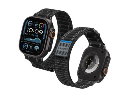 Spigen - Watchband WBF0 remienok pre Apple Watch 8 / 9 / 10 / SE / SE 2 / Ultra / Ultra 2 (44/45/46/49mm) - čierny