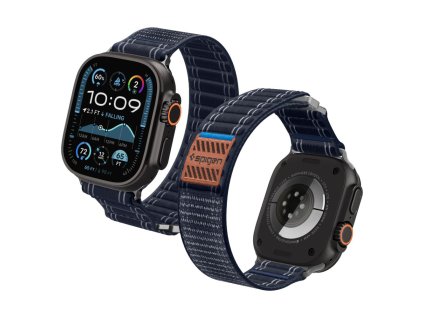 Spigen - Watchband WBF0 remienok pre Apple Watch 8 / 9 / 10 / SE / SE 2 / Ultra / Ultra 2 (44/45/46/49mm) - tmavomodrý