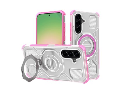 Techsuit - Carbon Shield PRO puzdro pre Samsung Galaxy A56 5G - ružové priehľadné