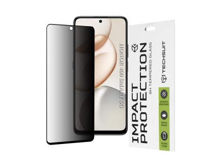 Techsuit - 111D Privacy Full Glue privacy ochranné sklo pre Honor 400 Smart 5G / 400 Smart 4G / 200 Smart / 90 Smart / X7d 4G / X7b 4G / X7b 5G / X7c - čierne
