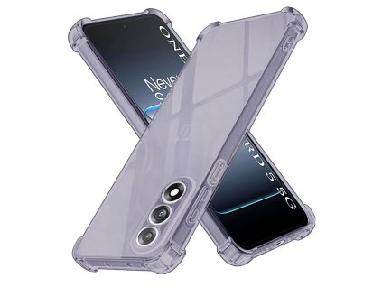 Techsuit - Shockproof Clear Silicone odolný číry obal pre OnePlus Nord 5 – dymovo čierny