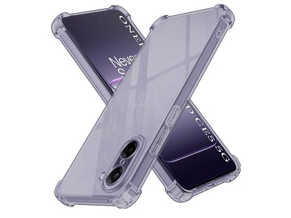 Techsuit - Shockproof Clear Silicone odolný číry obal pre OnePlus Nord CE5 – dymovo čierny