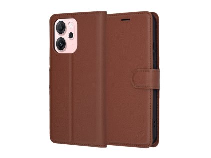 Techsuit - Leather Folio knižkové puzdro pre Oppo Reno14 F / Reno14 FS 5G - hnedé