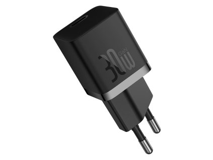 Baseus - Wall Charger sieťová nabíjačka (GaN technológia, USB-C, rýchlonabíjanie, 30W) - čierna