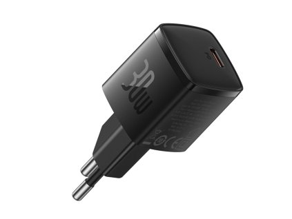 Baseus - Wall Charger Cube Pro sieťová nabíjačka (rýchlonabíjanie, USB-C, 30W) - čierna