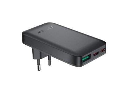 Acefast - Wall Charger A100 sieťová nabíjačka (2× USB-C, USB, 3v1, GaN technológia, PD65W, rýchlonabíjanie) - čierna