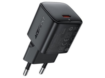 Acefast - Wall Charger A118 sieťová nabíjačka (GaN technológia, PD30W, rýchlonabíjanie, mini dizajn, 1× USB-C) - čierna