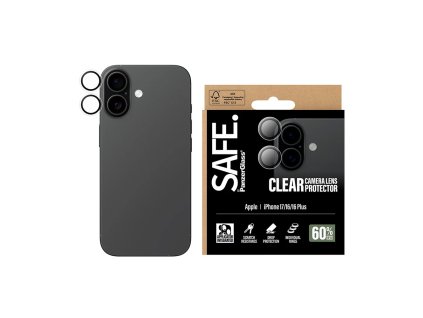 PanzerGlass® - SAFE. Camera Lens Protector - iPhone 17 / iPhone 16 / iPhone 16 Plus - Clear