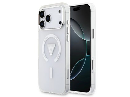 Guess - IML Gradient Triangle Logo MagSafe puzdro pre iPhone 17 Pro Max - číre