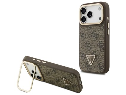 Guess - Hardcase 4G Triangle Logo MagSafe Stand Camera puzdro pre iPhone 17 Pro - hnedé