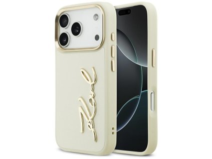 Karl Lagerfeld - Hardcase Script Logo (KLHCP17LPSKMGVE) - iPhone 17 Pro - Biege