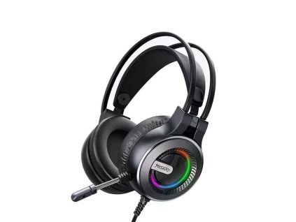 Yesido - EK02 káblové herné slúchadlá, 3.5mm jack, mikrofón, RGB LED – čierne