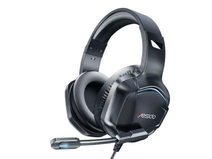Yesido - Wired Headphones (EK01) - for Gaming, Jack 3.5mm, with Microphone, RGB LED Lights - Black