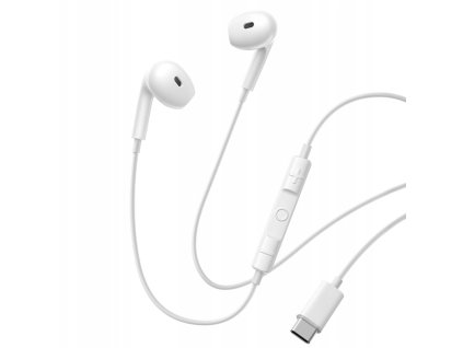 Baseus - Wired Earphones Encok CZ19 (A00182201213-00) - Type-C, 13mm Drivers, 60° Semi-in-Ear, Omni-Directional Mic - White