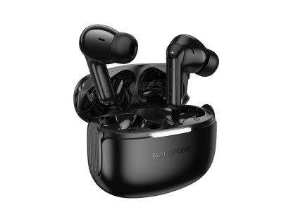 Borofone - Wireless Earbuds Peaceful FQ9 bezdrôtové slúchadlá (Bluetooth 5.4, 300 mAh, TWS, dotykové ovládanie) - čierne