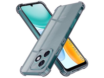 Techsuit - Shockproof Clear Silicone odolný číry obal pre Honor X5c Plus – dymovo čierny