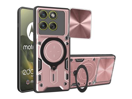 Techsuit - CamGuard Pro kryt s ochranou fotoaparátu pre Motorola Edge 70 – ružovo-zlatý