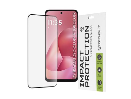 Techsuit - 111D Full Cover / Full Glue Glass - Motorola Moto G57 Power / G67 Power - Black