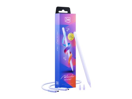 3mk - Stylus Pen Wonder Pen - for iPad, Palm Rejection Technology, Bluetooth, USB-C and Wireless Charging - White