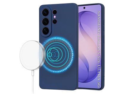 Techsuit - SoftFlex MagSafe silikónový kryt pre Samsung Galaxy S26 Ultra – tmavomodrý