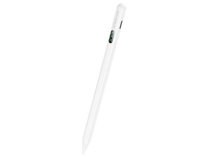 Borofone - Active Capacitive Stylus Pen (BG101) - with Digital Display, for iPad, 130mAh, Type-C, Aluminum Alloy - White