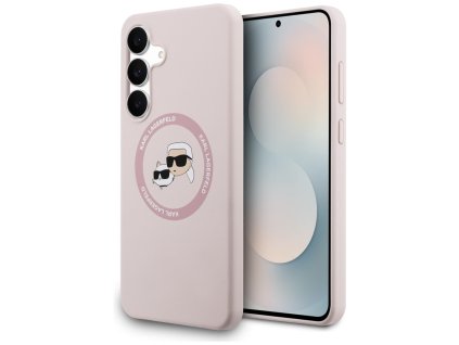 Karl Lagerfeld - Silicone KC Heads MagSafe (KLHMS25FESKCHTCP) - Samsung Galaxy S25 FE - Pink