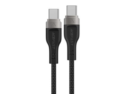 Acefast - Data Cable magnetický dátový a nabíjací kábel USB-C na USB-C Fast Charge 60 W (3 A), nastaviteľná dĺžka, 1,2 m – čierny