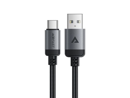 Acefast - Data Cable dátový a nabíjací kábel USB na USB-C Fast Charge 3 A, nylonové opletenie, 1,2 m – čierny