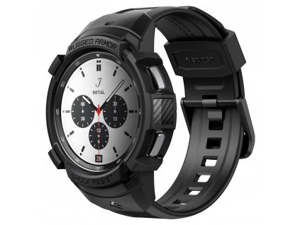 Spigen Rugged Armor PRO puzdro na - Samsung Galaxy Watch 4 Classic (42 mm) - čierna