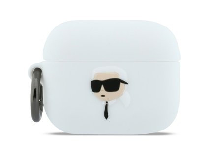 Karl Lagerfeld - Silicone Karl Head 3D (KLAP3RUNIKH) - Apple AirPods Pro 3 - White