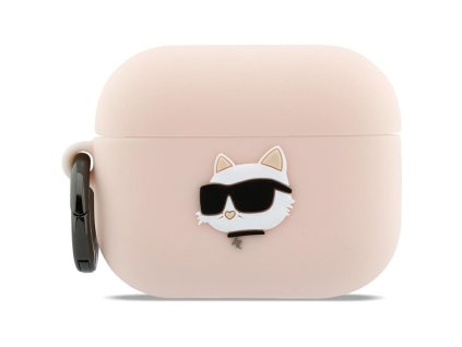 Karl Lagerfeld - Silicone Chaupette Head 3D (KLAP3RUNCHP) - Apple AirPods Pro 3 - Pink