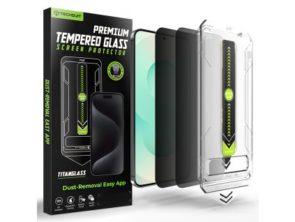 Techsuit - TitanGlass CrystalHD ochranné sklo kompatibilné s odtlačkom prsta (2 ks) pre Samsung Galaxy S26 Plus – súkromné