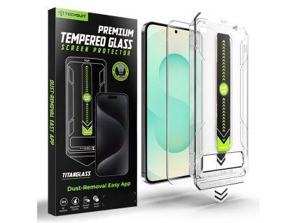 Techsuit - [Fingerprint Unlock Compatible] TitanGlass CrystalHD - Samsung Galaxy S26 Plus - Clear